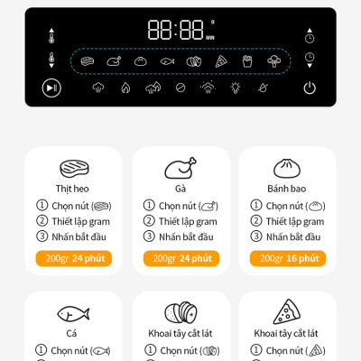 Lò nướng chân không kết hợp chức năng hấp Lock&Lock EJF693GRY Steam Air Fryer Oven (12.5 Lít) - Hàng chính hãng