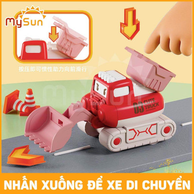 Ô tô đồ chơi trẻ em mô hình xe công trình máy xúc, múc, xe ủi đất cho bé MySun 