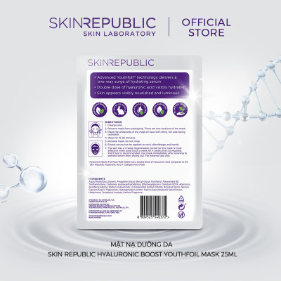 Combo 10 Mặt nạ dưỡng da Skin Republic Hyaluronic Boost Youthfoil Mask 25ml