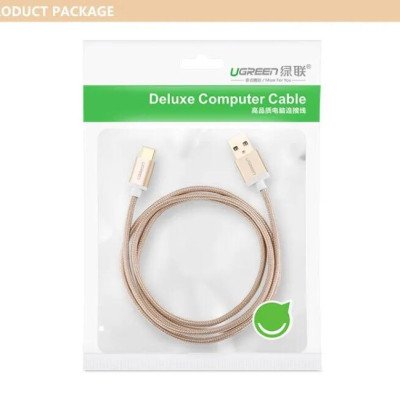 Ugreen UG20858US174TK 0.25M màu Vàng Dây USB 2.0 sang Type-C đầu nhôm dây bọc vinyl - HÀNG CHÍNH HÃNG