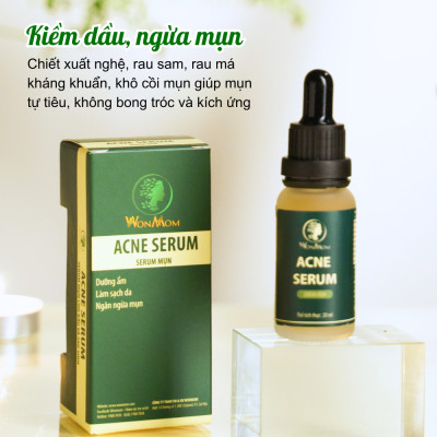 Acne serum đánh bay mụn, sạch thâm sẹo, dưỡng trắng da Wonmom 20ml