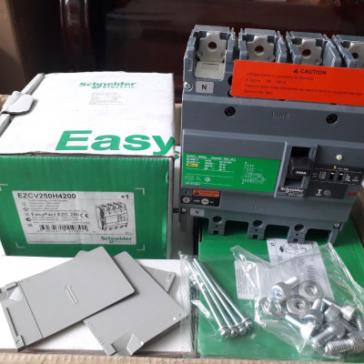 | CHÍNH HÃNG | Cầu dao EZCV250H4200 Schneider bảo vệ dòng rò 4P 200A - Icu 36kA, có chỉnh dòng rò