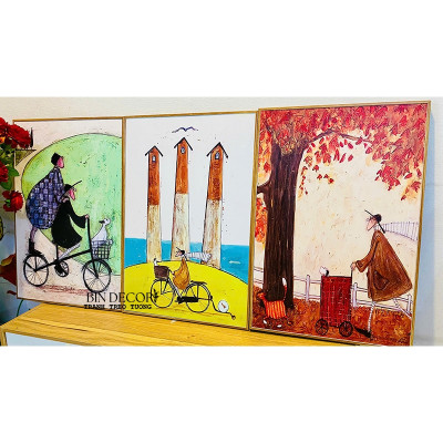 (ẢNH THẬT) Tranh treo tường nghệ thuật trang trí decor phòng khách nhà hàng khách sạn