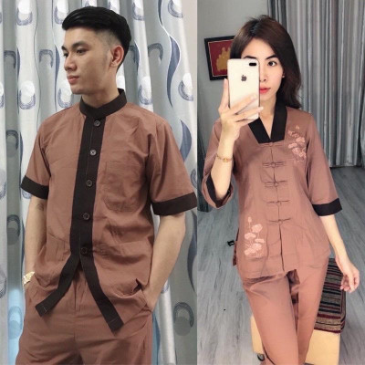 Đồ Lam Đi Chùa # Lãnh Tụ Nam, La Hán Nữ # Mẫu Cặp