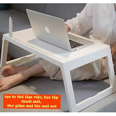 Bàn học laptop gấp gọn làm bằng nhựa cao cấp dùng cho sinh viên học sinh