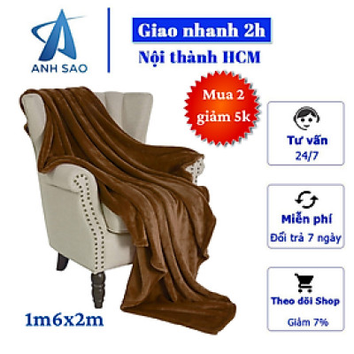 Mền lông cừu đỏ đô, nâu cao cấp A - 1m6x2m