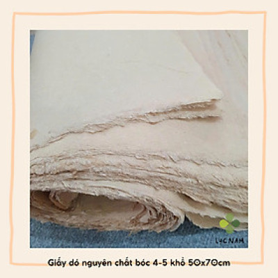 Giấy dó bóc 4 dày mịn trắng ngà khổ 50x70cm để in ấn, vẽ tranh, viết thư pháp - giấy dó thủ công truyền thống Việt Nam
