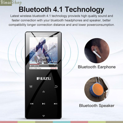 Máy Nghe Nhạc MP3 Bluetooth Ruizu D51 Bộ Nhớ Trong 8GB Cao Cấp - Hàng Chính Hãng