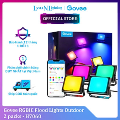 Đèn rọi chiếu sáng cây cảnh, trang trí sân vườn tiểu cảnh ngoài trời Govee RGBIC Flood Lights Outdoor H7060