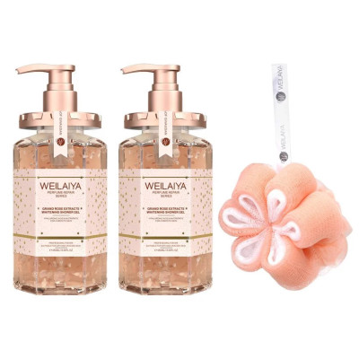 Sữa tắm trắng da cánh hoa hồng Damask Weilaiya Grand Rose Extracts Whitening Shower Gel 450ml