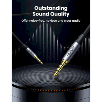 Ugreen UG20782AV183TK 2m Vỏ nhôm dây dù Cáp âm thanh 2 đầu 3.5mm - HÀNG CHÍNH HÃNG