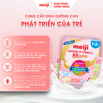 Combo 2 Hộp Sản Phẩm Dinh Dưỡng Công Thức Meiji Growing Up Formula EZcube - Nhập khẩu chính hãng (560g)