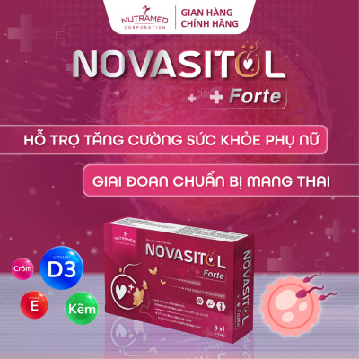 Novasitol Forte hỗ trợ bổ sung Myo-inositol, vitamin và khoáng chất cần thiết cho phụ nữ thả bầu (30 viên) - Nutramed