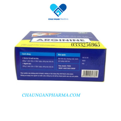 Viên bảo vệ gan Arginin Phúc Vinh Hộp 60 viên - Giảm rối loạn chức năng gan - nổi mẫn ngứa - mề đay - dị ứng - vàng da