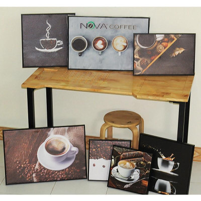 Bộ 4 tranh cho quán cà phê “Hạt cà phê” | Tranh cây cafe W4232