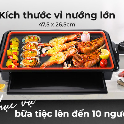 [HỘP QUÀ TẾT] Bếp nướng điện Nagakawa NAG3105 (2000W) - Bảo hành 1 năm - Hàng chính hãng