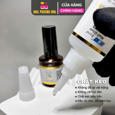 Keo Bê Tông DD Gắn Móng Úp, Charm Đá Siêu Bền, Set 1 Chai 20g Và 1 Chai Khô Keo 15ml, Trong Suốt, Bám Dính Cao Làm Nail keo đính dán mỏng giả