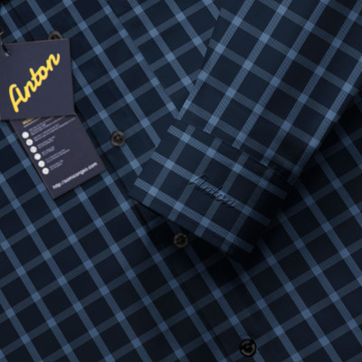 Áo Sơ Mi Nam Trung Niên Công Sở Anton Somianton Dài Tay Vải Sợi Tre Kẻ Caro - AC10