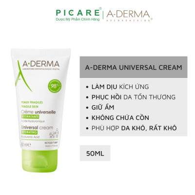 Kem Dưỡng Ẩm Hằng Ngày Cho Da Mỏng Manh A-Derma Universal Cream Hydrating 50ml