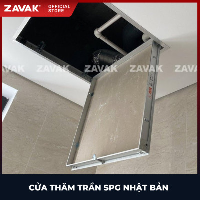 Nắp cửa thăm trần thạch cao 450x450 hàng Nhật, khung Nhôm, màu Bạc, Góc Mở 90 độ
