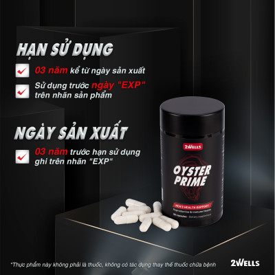 Viên uống tinh chất hàu 2WELLS OYSTER PRIME (90 VIÊN) Hỗ trợ tăng cường sức khỏe nam giới, sinh lý, sinh sản & đề kháng