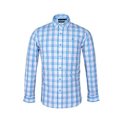 Áo sơ mi nam KHATOCO dài tay kẻ caro A1MD468S1-CNCR064-2408-D