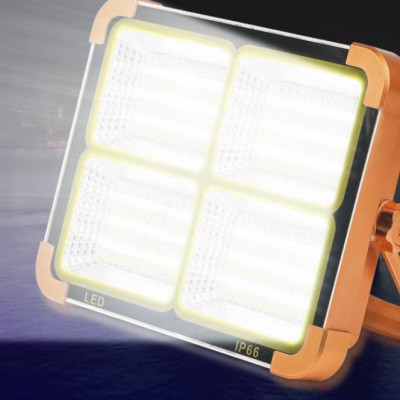 Đèn tích điện năng lượng mặt trời 300W siêu sáng sạc bằng năng lượng mặt trời hoặc điện có cổng USB sạc điện thoại chống nước  đèn led đèn năng lượng mặt trời xách tay