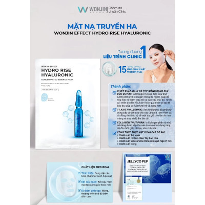 Combo 10 Mặt Nạ Truyền HA Cấp Ẩm Chuyên Sâu WonJin Effect Hydro Rise Hyaluronic Mask