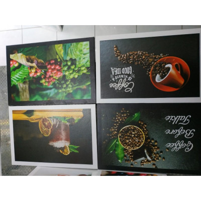 Bộ 4 tranh cho quán cà phê “thu hoạch hạt cà phê” | Tranh cây cafe W4233