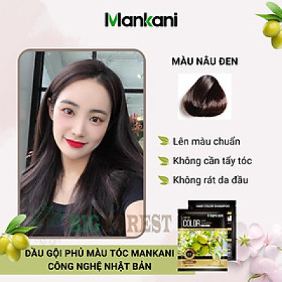 Gói Dầu Gội Nhuộm Tóc, Phủ Bạc Thảo Dược Mankani [Gói 25ml - Nâu Đen]