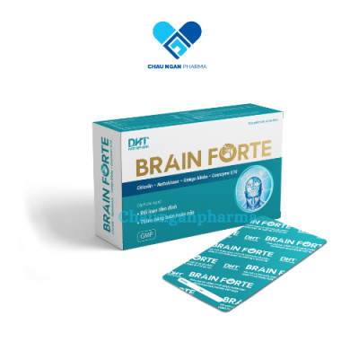 Brain forte DHT Hộp 30 viên - Hỗ trợ giảm nguy cơ hình thành cục máu đông, tăng cường tuần hoàn máu; hỗ trợ giảm triệu chứng của thiểu năng tuần hoàn não - Châu Ngân Pharma