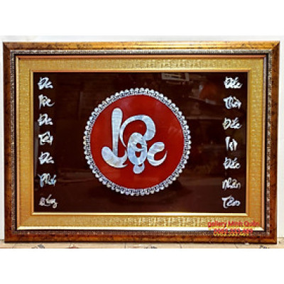 TRANH SƠN MÀI KHẢM TRAI, ỐC CHỮ LỘC