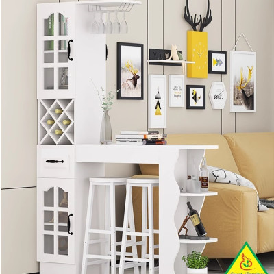 Quầy bar mini, quầy bar kiêm vách ngăn phòng khách nhà bếp 4VQB03 ( Không kèm ghế )- NỘI THẤT LẮP RÁP VIENDONGADV