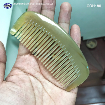 Lược Sừng Múi Bưởi Mini Răng Thưa (Size: XS-9cm) COH189 - Chải tóc xoăn rối xù, phụ kiện bỏ túi tiện dụng không thể thiếu - Chăm sóc tóc - HAHANCO