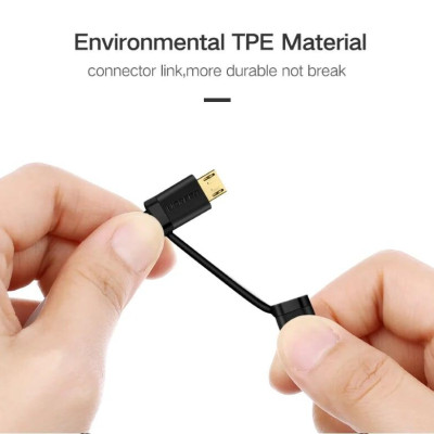 Ugreen UG30172US142TK 0.25M màu đen Thiết bị chuyển đổi USB 2.0 sang type-C và micro USB - HÀNG CHÍNH HÃNG