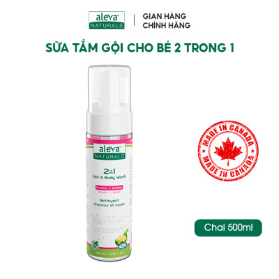 Sữa tắm gội dưỡng ẩm toàn thân cho bé Aleva Naturals (chai 200ml/50ml)