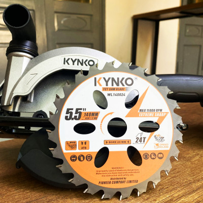 Lưỡi cưa gỗ siêu mỏng cho máy pin 24 răng đường kính Ø 140mm KYNKO WL140024