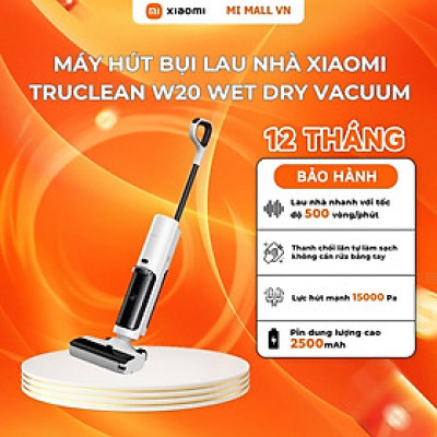 Máy Hút Bụi Lau Nhà Xiaomi Truclean W20 Wet Dry Vacuum | Lực hút mạnh 15.000Pa | Loại Bỏ Bụi Khô & Vết Bẩn Ướt - Hàng Chính Hãng