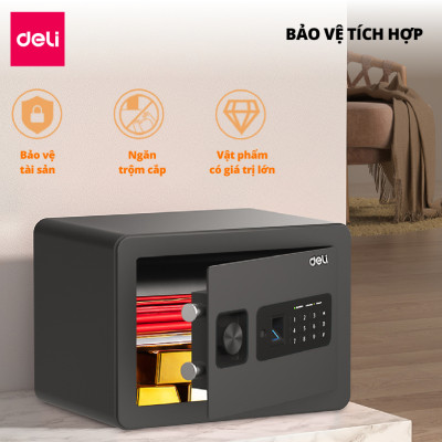Két Sắt Vân Tay DELI, Két Sắt Điện Tử Thông Minh Chống Cưa Cắt Chống Cháy An Toàn Bảo Vệ Tài Sản