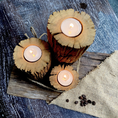 Chân đế nên gỗ lũa trang trí giáng sinh - noel - xmas