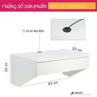 Bàn làm việc treo tường SMLIFE Dansko