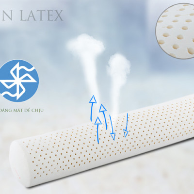 Gối Ôm Cao Su Vạn Thành Bolster VTGCSO20100 (20 x 100 cm) - Trắng