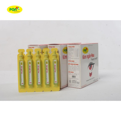 Kim Ngân Hoa PQA Hỗ Trợ Thanh Nhiệt, Triệu Chứng Đau Mắt Đỏ Viêm Kết Mạc Hộp 10 Ống