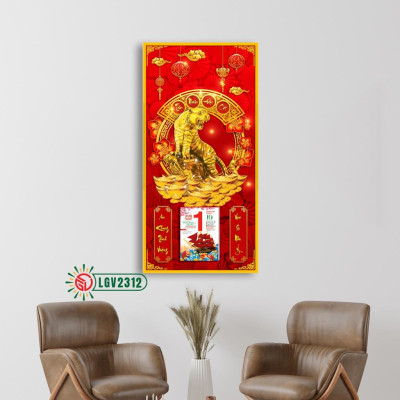 Lịch gỗ treo tường Hổ Vàng IMWI LGV2312 - 79cm x 39cm