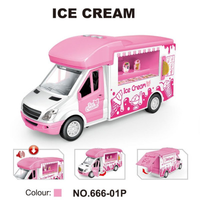 TOYSTAR - 666-01P Mô hình Xe bán kem, Xe ô tô đồ chơi cho bé
