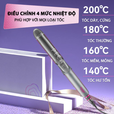 Máy làm tóc đa năng 4in1 Kemei KM-1397 điều chỉnh 4 mức nhiệt có thể duỗi tóc, uốn tóc, bấm xù chân tóc, uốn sóng hippie - Hàng chính hãng