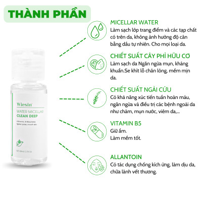 Bộ chăm sóc da mặt dưỡng trắng dưỡng ẩm chuyên sâu Wiesin mini - WS07