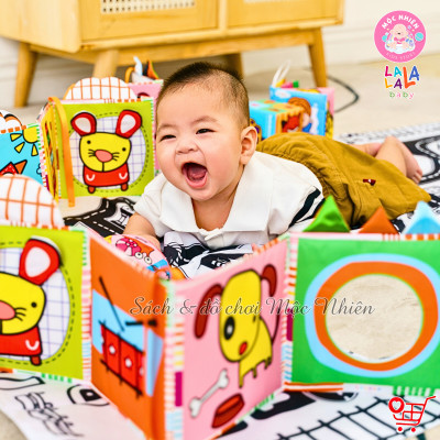 Sách Vải ZicZac Đa Tương Tác Kiêm Đồ Chơi Quây Cũi Kích Thích Thị Giác Cho Trẻ Sơ Sinh - Lalala Baby