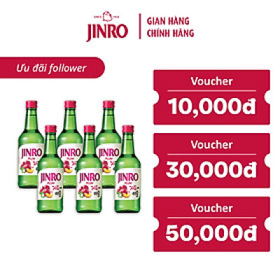 [CHÍNH HÃNG] Soju Hàn Quốc JINRO VỊ MẬN 360ml - Combo 6 chai