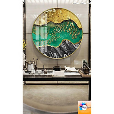 Tranh tròn tranh pha lê,tráng gương phủ bóng decor phòng